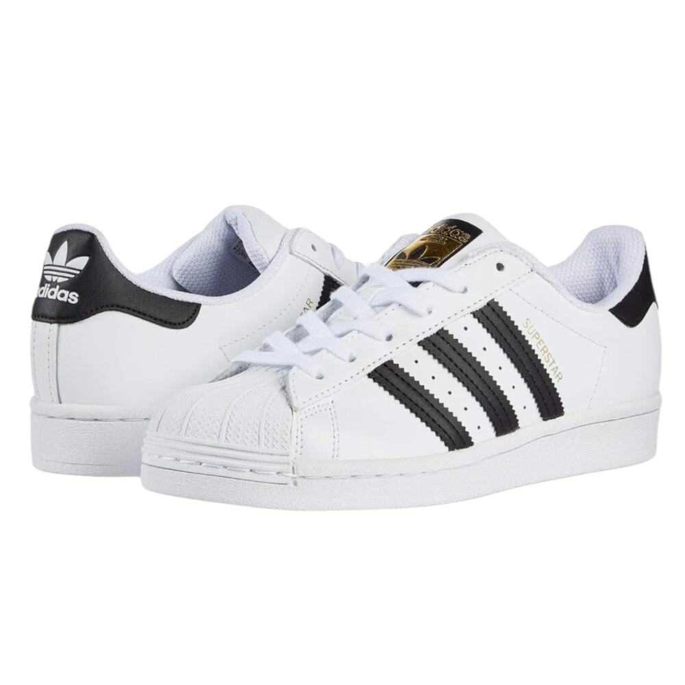 Adidas Superstar Kids Sneakers White Black Stripes Originals Unisex Classic- 4.5